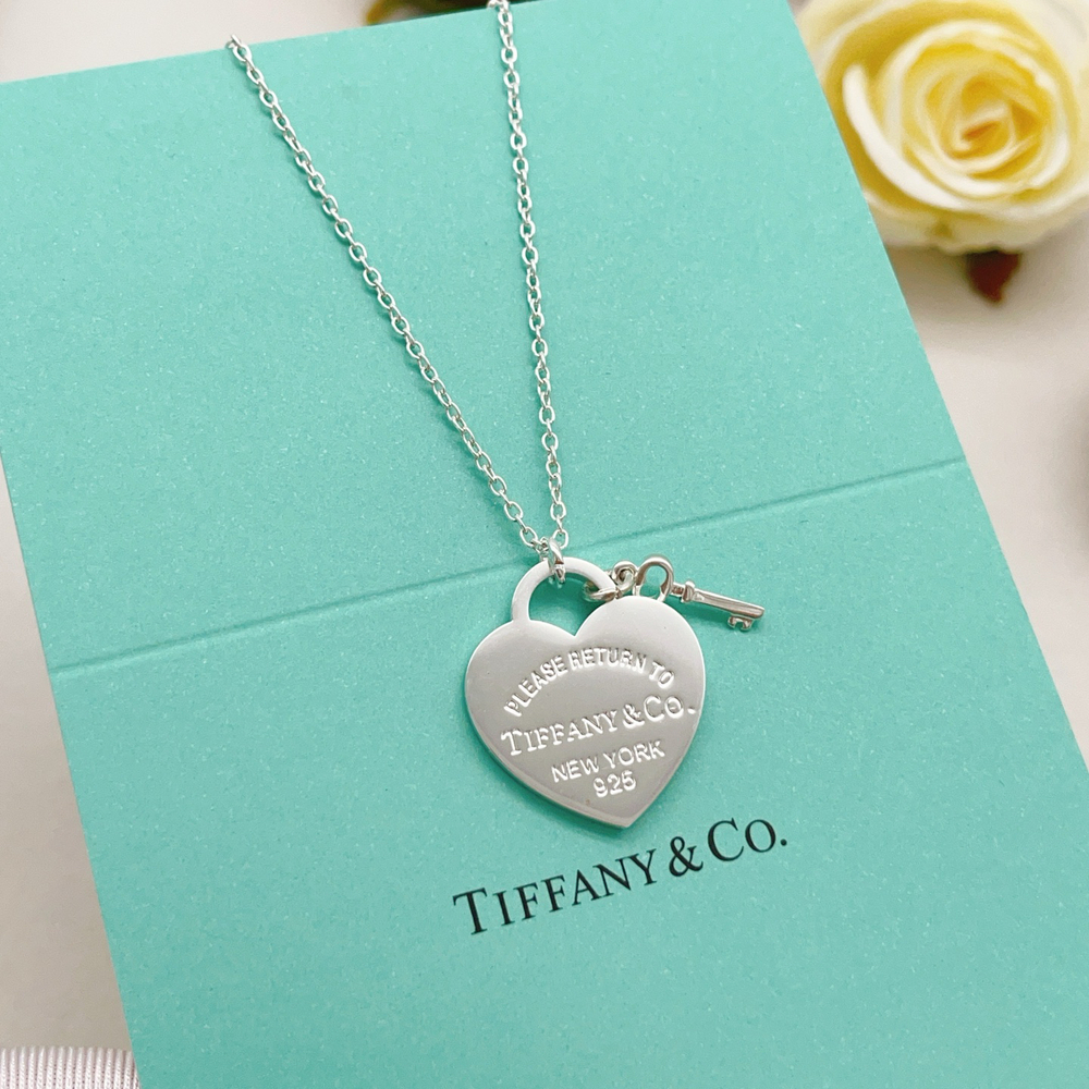 Tiffany & Co. Silver Heart Key Necklace